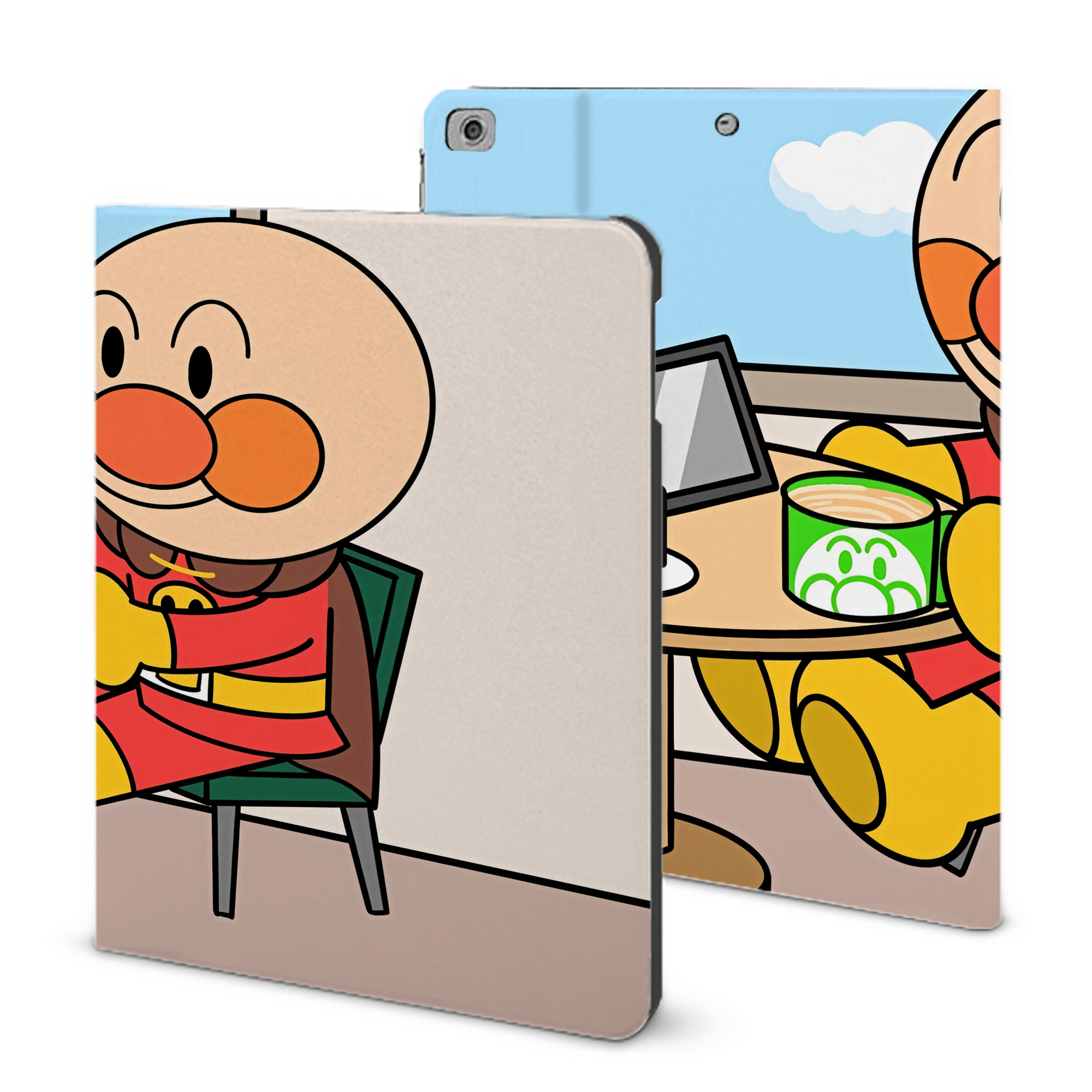 （画像用） アンパンマン Anpanman IPad ケース ブック型 PUレザー TPU 耐衝撃 軽量 薄型 ペン収納なし 全面保護 IPad 各モデル対応